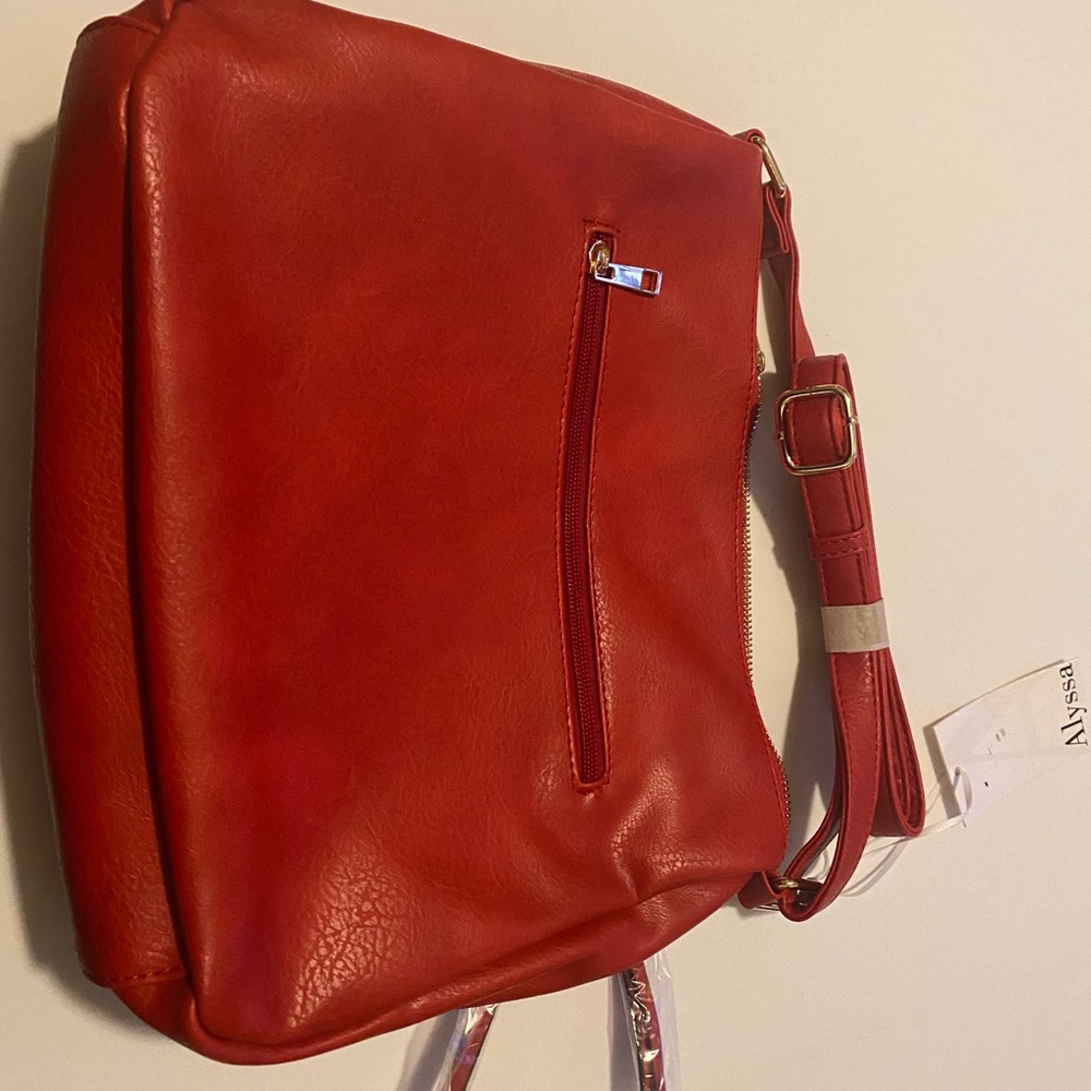 Red leather purse